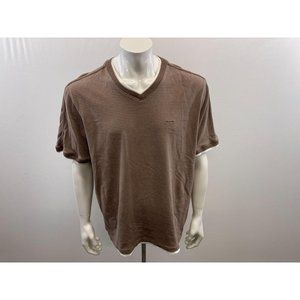Roots Athletics Men's V Neck T Shirt Size XL Brown